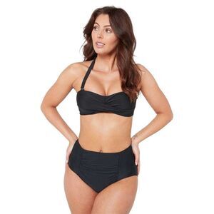 Be You Womens/Ladies Ruched High Waist Bikini Set / Black